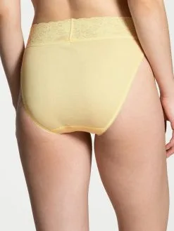 Slip Doux 100% Coton & Dentelle CALIDA "Lycraspitze" 21901 - Buttercream Yellow 014 -Vente de soutien-gorge pas cher Slip20doux201002520coton202620dentelle20CALIDA2022Lycraspitze22202190120 20Buttercream20yellow20014