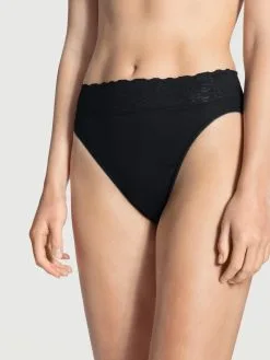 Slip Doux 100% Coton & Dentelle CALIDA "Lycraspitze" 21901 - Noir 992