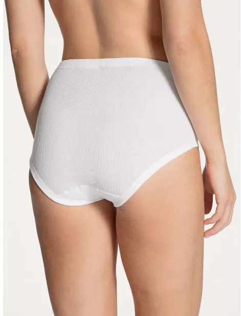Slip Midi à Côte 100% Coton CALIDA "Cotton 2:2" 22264 - Blanc 001 2 Slip Midi à Côte 100% Coton CALIDA "Cotton 2:2" 22264 - Blanc 001 – Image 2