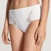 Slip Midi Taille Haute 100% Coton & Dentelle CALIDA "Feminin Sense" 22451 - Blanc 001
