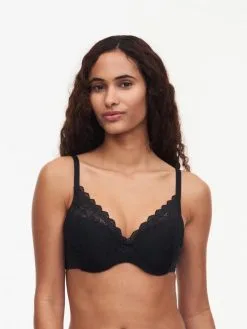 Soutien-gorge à Coque Memory Form Enveloppant FEMILET "Floral Touch" F94260 - Noir 011
