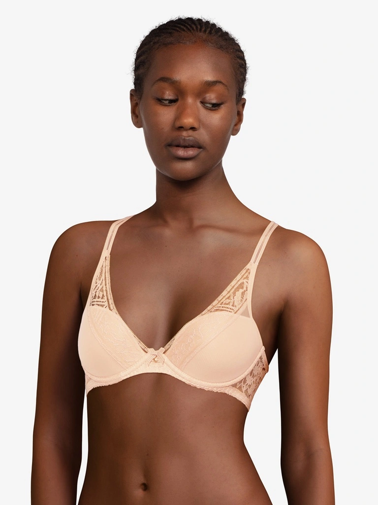 Soutien-gorge à Coque Plongeant CHANTELLE "Alto" C12L20 - Beige Doré 01N 1 Soutien-gorge à Coque Plongeant CHANTELLE "Alto" C12L20 - Beige Doré 01N