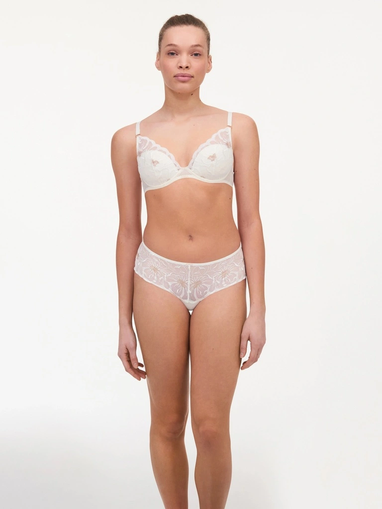 Soutien-gorge à Coque Plongeant CHANTELLE "Fleurs" C12M20 - Ivoire Doré 0BJ 2 Soutien-gorge à Coque Plongeant CHANTELLE "Fleurs" C12M20 - Ivoire Doré 0BJ – Image 2