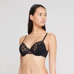 Soutien-gorge Emboitant Avec Armatures LOU "Larmes De Rose" 14346 - Noir 030