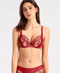 Soutien-gorge Armature Push-up Coussinet AUBADE "Fleur De Tattoo" TB18 - Rouge Ecrin -Vente de soutien-gorge pas cher Soutien gorge20armature20push up20coussinet20AUBADE2022Fleur20de20Tattoo2220TB1820 20Rouge20Ecrin