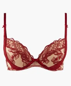 Soutien-gorge Armature Push-up Coussinet AUBADE "Fleur De Tattoo" TB18 - Rouge Ecrin -Vente de soutien-gorge pas cher Soutien gorge20armature20push up20coussinet20AUBADE2022Fleur20de20Tattoo2220TB1820 20Rouge20Ecrin 3