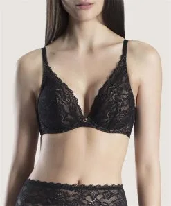 Soutien-gorge Armature Triangle Plongeant AUBADE "Rosessence" HK12 - Noir