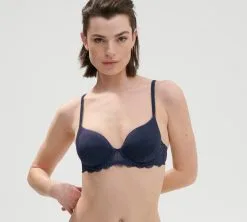 Soutien-gorge Coques Spacer Plongeant SIMONE PERELE "Rêve" 12Z316 - Bleu Cosmic 596