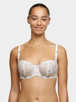 Soutien-gorge Corbeille CHANTELLE "Champs Elysées" C26050- Blanc & Marron 0QS
