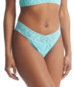 String Dentelle Stretch HANKY PANKY "Original Rise Thong" 4811P - Aquatic Blue AQTB