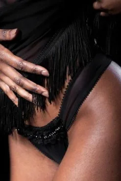 String Sexy Tulle & Strass FOLIES RENAUD "Gaelle" 4221 - Noir